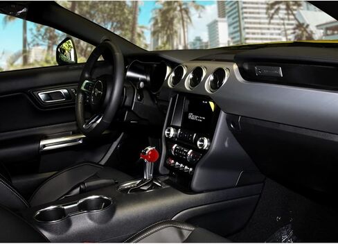 غطاء مقبض ناقل الحركة الداخلي من ألياف الكربون من JeCar لسيارة Ford Mustang 2015-2019 (ألياف الكربون الحمراء) in Kuwait