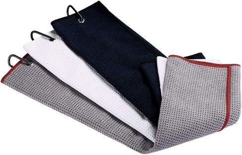 Golf Towel with Carabiner and Golf Club Brush Groove Cleaner Set, Waffle-Weave Towel and Brush Tool Kit with Club Groove Cleaner in Saudi Arabia