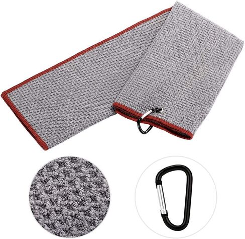 Golf Towel with Carabiner and Golf Club Brush Groove Cleaner Set, Waffle-Weave Towel and Brush Tool Kit with Club Groove Cleaner in Saudi Arabia
