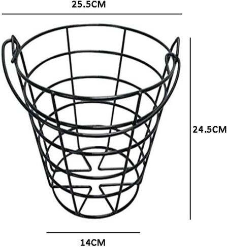 lasenersm 1 Piece Golf Ball Container Metal Golf Ball Basket Golf Ball Bucket with Handle, Holds 100 Balls(Black) in Saudi Arabia