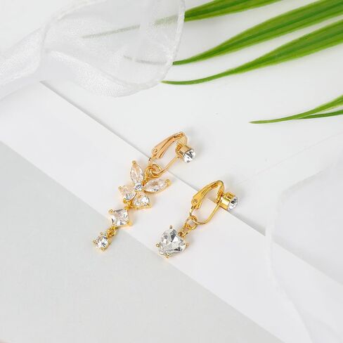 2Pcs Gold Fake Belly Piercing Fake Belly Ring for Women Pink Cute Fake Belly Button Piercing Clip On Belly Button Rings Fake Navel Ring Non Piercing in Saudi Arabia