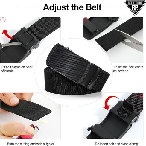 حزام مطاطي للرجال، حزام نايلون تكتيكي بإبزيم أسود، حزام رجالي للعمل الكاجوال في الهواء الطلق in Kuwait