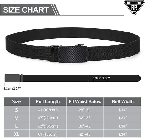 حزام مطاطي للرجال، حزام نايلون تكتيكي بإبزيم أسود، حزام رجالي للعمل الكاجوال في الهواء الطلق in Kuwait