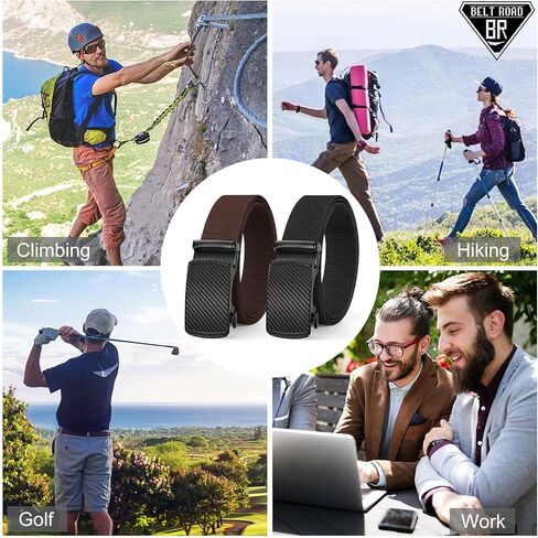 حزام مطاطي للرجال، حزام نايلون تكتيكي بإبزيم أسود، حزام رجالي للعمل الكاجوال في الهواء الطلق in Kuwait