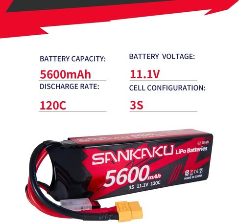 SANKAKU بطارية ليبو 11.1 فولت 3S 5600 مللي أمبير 120C حزمة ناعمة مع موصل XT60 لسيارة RC دبابات المركبات شاحنة عربات التي تجرها الدواب سباق هواية in Saudi Arabia