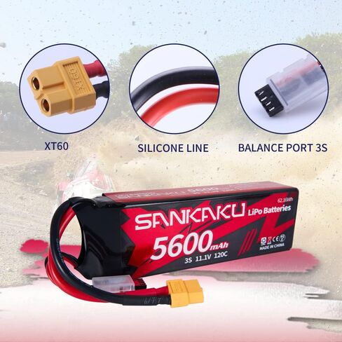 SANKAKU بطارية ليبو 11.1 فولت 3S 5600 مللي أمبير 120C حزمة ناعمة مع موصل XT60 لسيارة RC دبابات المركبات شاحنة عربات التي تجرها الدواب سباق هواية in Saudi Arabia