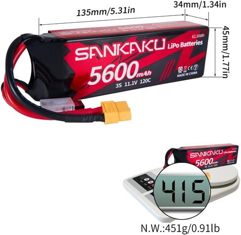 SANKAKU بطارية ليبو 11.1 فولت 3S 5600 مللي أمبير 120C حزمة ناعمة مع موصل XT60 لسيارة RC دبابات المركبات شاحنة عربات التي تجرها الدواب سباق هواية in Saudi Arabia