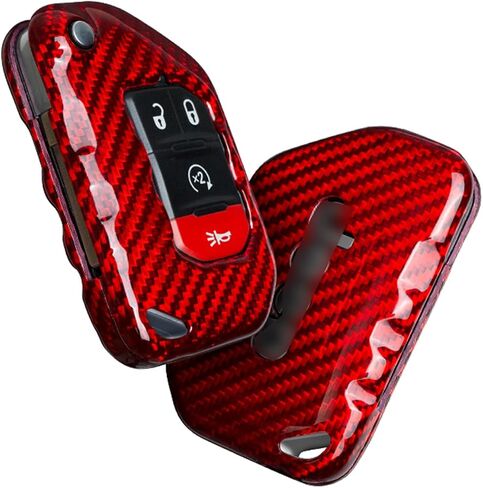 ألياف الكربون الأصلية لسيارة جيب رانجلر صحارى 4Xe JL Gladiator Key Fob Cover Case Flip in Saudi Arabia