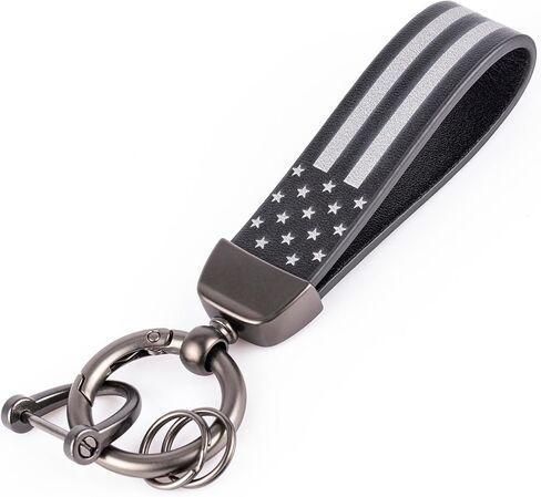سلسلة مفاتيح السيارة بعلم الولايات المتحدة الأمريكية مع حلقة من سبائك الزنك، سلسلة مفاتيح السيارة للرجال والنساء، دوران 360 درجة، سلسلة مفاتيح عالمية تناسب سيارات الجيب، شيفروليه، فورد، بويك. in Kuwait
