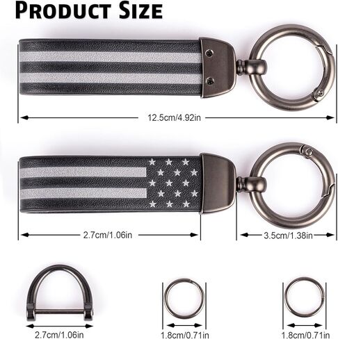 سلسلة مفاتيح السيارة بعلم الولايات المتحدة الأمريكية مع حلقة من سبائك الزنك، سلسلة مفاتيح السيارة للرجال والنساء، دوران 360 درجة، سلسلة مفاتيح عالمية تناسب سيارات الجيب، شيفروليه، فورد، بويك. in Kuwait