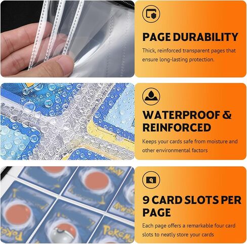 Card Binder for Pokemon 9 Pocket Doyosh 900 Pockets Card Holder Binder with 50 Sleeves, Card Holder Binder Trading Cards with Charizard for Boys Gifts, Card Collector Album Card Binder Book in Saudi Arabia