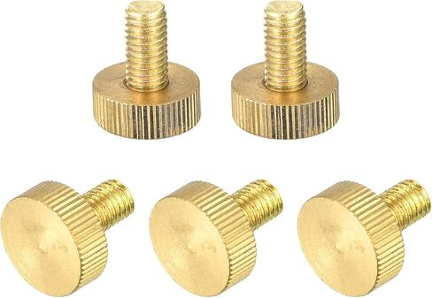 uxcell Knurled Thumb Screws, M6x25mm Flat Brass Bolts Grip Knobs Fasteners for PC, Electronic, Mechanical 10Pcs in Saudi Arabia