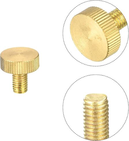 uxcell Knurled Thumb Screws, M6x25mm Flat Brass Bolts Grip Knobs Fasteners for PC, Electronic, Mechanical 10Pcs in Saudi Arabia