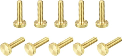 uxcell Knurled Thumb Screws, M6x25mm Flat Brass Bolts Grip Knobs Fasteners for PC, Electronic, Mechanical 10Pcs in Saudi Arabia
