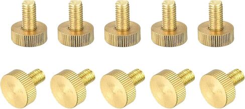 uxcell Knurled Thumb Screws, M6x25mm Flat Brass Bolts Grip Knobs Fasteners for PC, Electronic, Mechanical 10Pcs in Saudi Arabia