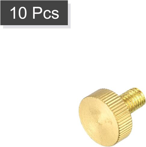 uxcell Knurled Thumb Screws, M6x25mm Flat Brass Bolts Grip Knobs Fasteners for PC, Electronic, Mechanical 10Pcs in Saudi Arabia