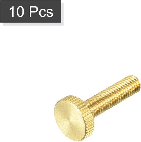 uxcell Knurled Thumb Screws, M6x25mm Flat Brass Bolts Grip Knobs Fasteners for PC, Electronic, Mechanical 10Pcs in Saudi Arabia