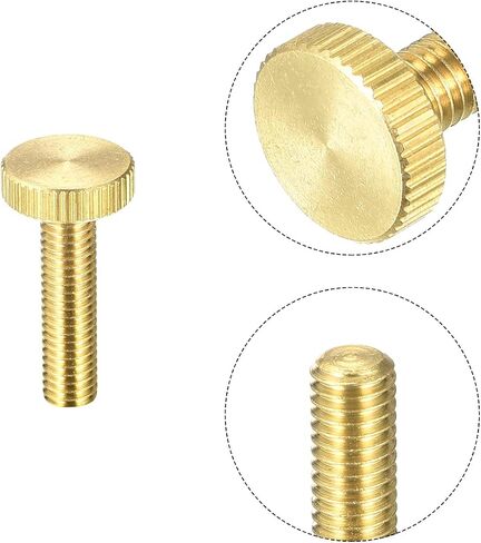 uxcell Knurled Thumb Screws, M6x25mm Flat Brass Bolts Grip Knobs Fasteners for PC, Electronic, Mechanical 10Pcs in Saudi Arabia