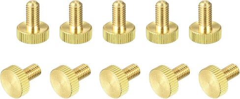 uxcell Knurled Thumb Screws, M6x25mm Flat Brass Bolts Grip Knobs Fasteners for PC, Electronic, Mechanical 10Pcs in Saudi Arabia