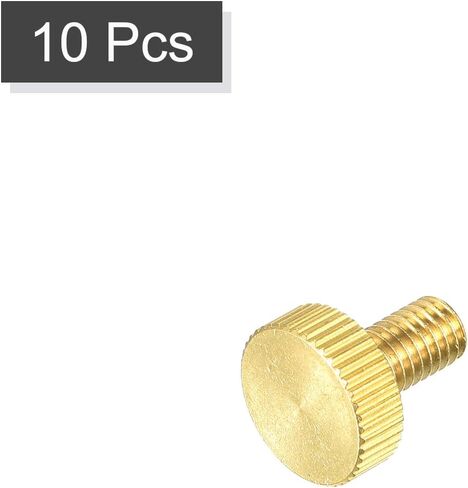 uxcell Knurled Thumb Screws, M6x25mm Flat Brass Bolts Grip Knobs Fasteners for PC, Electronic, Mechanical 10Pcs in Saudi Arabia