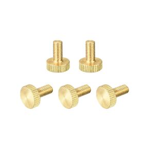 uxcell Knurled Thumb Screws, M6x25mm Flat Brass Bolts Grip Knobs Fasteners for PC, Electronic, Mechanical 10Pcs