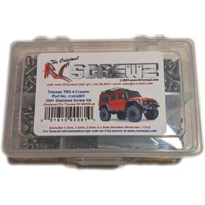 طقم براغي من الفولاذ المقاوم للصدأ RCScrewZ لزاحف Traxxas TRX-4. بديل للمسامير الصدئة والمقلمة لسيارة RC، ترقية الجودة، تم تجميعها في الولايات المتحدة الأمريكية. أكثر من 350 قطعة لمجموعة تراكساس (82056-4) -tra081