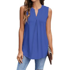 Newchoice Womens Tank Tops V Neck Sleeveless Summer Shirts Loose Casual Tops Blouses (S-3XL)