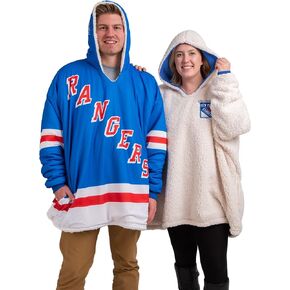 FOCO NHL Unisex-Adult NHL Reversible Oversized Sherpa Hoodie Sweatshirt Hoodeez