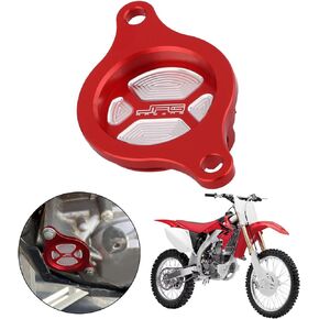 الأحمر الألومنيوم CNC الخام فلتر زيت غطاء تغليف ل CRF450R CRF 450R 2009 2010 2011 2012 2013 2014 2015 2016 09-16 دراجة نارية موتوكروس الترابية دراجة قبالة الطريق إندورو