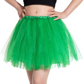 Women's Tutu Skirt Elastic 4 Layer Petticoat Tulle Tutu Skirt for Women Halloween Party Costume Running Dance