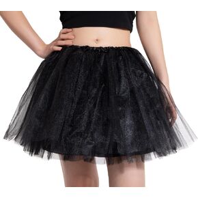 Women's Tutu Skirt Elastic 4 Layer Petticoat Tulle Tutu Skirt for Women Halloween Party Costume Running Dance in Saudi Arabia