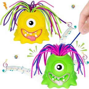 Fidget Toys Hair Pulling Stress Relief Toys with LED Light Differernt Screams Novelty Screaming Monster Toys for Adults Teens Autism (Blue&Purple, 2P)