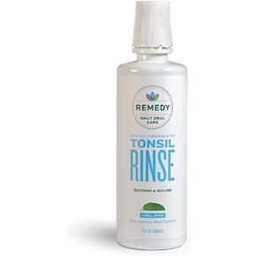 Remedy Natural Mouthwash & Tonsil Stone Remover Rinse - Soothes & Heals Tonsils - Aloe Vera, Vitamins, Root Extracts – Free of Alcohol, Parabens, and Gluten, Mint 17oz – Freshens Breath