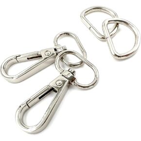 20 Pcs 3/4" Inside Diameter Oval Ring Lobster Clasp Claw Swivel with D-Rings for Strap Push Gate Lobster Clasps Hooks Swivel Snap Fashion Clips (Antique Brass 3/4 inch)