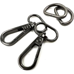 20 Pcs 3/4" Inside Diameter Oval Ring Lobster Clasp Claw Swivel with D-Rings for Strap Push Gate Lobster Clasps Hooks Swivel Snap Fashion Clips (Antique Brass 3/4 inch)