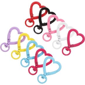 PRETYZOOM 10pcs Love Keychain Heart Keychain Swivel Lobster Claw Clasp Keychain Ring Heart Clasps Swivel Clasp Hooks Ring Kit Jewelry Findings Kit Zinc Alloy to Open Lanyard Buckle to Rotate