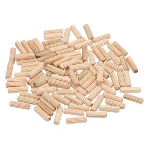 PATIKIL 2/5 Wooden Dowel Pins, 300 Pcs M10x80mm Wood Dowel Pins Hardwood Pegs Fluted Groove Easy Insertion for Crafts Furniture Door Art