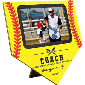 Softball Coach Picture Frame - Perfect Thank You Gift from Team - Show Your Appreciation with Softball Home Plate Plaque for Coaches