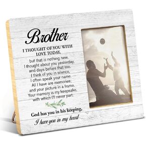 Memorial Brother Gifts, Sympathy Gifts for Loss of Brother, Remembrance Brother Wood Picture Frame for 4x6 Inches Photo
