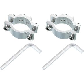 uxcell 2 Pcs Motorcycle Tube Clamp, Fit 0.7" to 1.4" OD Motorcycle Bicycle Light Mount Brackets Car Light Bar Holder Clamp, Silver (18-35mm) in Kuwait