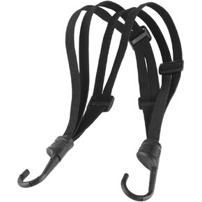 Aramox Motorcycle Helmet Rope, Strength Retractable Helmet Luggage Elastic Rope Strap for Motorcycles with 2 Hooks, Also Suitable for Scooters or Electric, Black