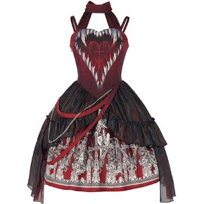 Women's Halloween Masquerade Halter Dress Black Gothic Dress Cosplay Costume