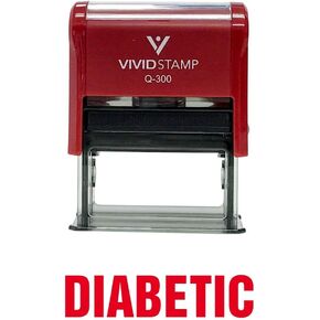 Diabetic Self Inking Rubber Stamp (Red Ink) - Large