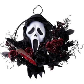 Spirit Halloween Ghost Face ® Slasher Wreath | Officially Licensed | Home Décor | Horror Décor
