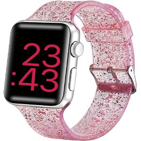 Libra Gemini Compatible with Apple Watch Band, Women Transparent Clear Soft Cute Silicone Sports iWatch Band Strap for Apple Watch Series 8/7/6/5/4/3/2/1/SE