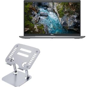 BoxWave Stand and Mount Compatible with Dell Precision 3580 - Executive VersaView Laptop Stand, Ergonomic Adjustable Metallic Laptop Stand - Metallic Silver