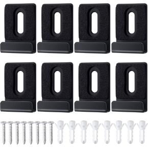 OIIKI 8 Sets Metal Mirror Hanging Clips, Mirror Hanger for Wall Mounting, Wide Channel Heavy Duty Hanger 304 Stainless Steel Brackets Retainer Clips with Screws for Frameless Mirror, Picture, Tile