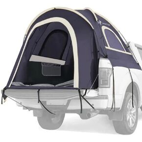 Pickup Truck Tent, Fit 5.5-6, 6.5ft Truck Bed, Waterproof PU3000 high Density Polyester Oxford, Windproof Pole and Insect-Prevention Double Layer Mesh Window & Door, Unique Rear Window Pipe