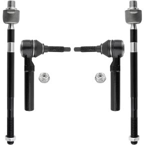BOXI (Set of 4) Front Inner & Outer Tie Rods Fit for Buick Enclave 2008-2017 | for Chevrolet Traverse 2009-2017 | for GMC Acadia 2007-2017 | for Saturn Outlook 2007-2010 | Replaces EV800572 ES800286