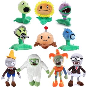 JHESAO 10 PCS Plants and Zombies Plush PVZ Plushies Zombies Brown Coat Toys Normal Zombies PVZ 1 2 Stuffed Soft Doll Gray Zombies New